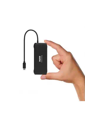 Port Designs 901913 hub & concentrateur USB 2.0 Type-C 5000 Mbit/s Noir - Station d'accueil pour portable - visuel 9
