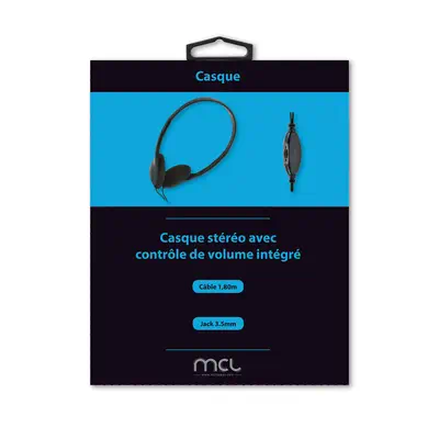 MCL CSQ-HEAD/N écouteur/casque Avec fil Arceau Musique Noir - Casque Micro - visuel 2