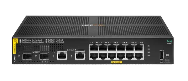 Aruba Networking CX 6100 12G Class4 PoE 2G/2SFP+ 139W Switch - HP - Switchs et Hubs - visuel 1