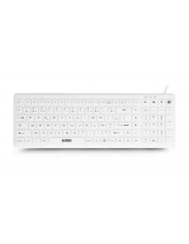 Vente URBAN FACTORY USB wired keyboard ABS silicone White Antimicrobial au meilleur prix