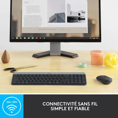 Logitech 920-009190 clavier Souris incluse Universel RF sans fil AZERTY Français Graphite - Pack Clavier, souris - visuel 10