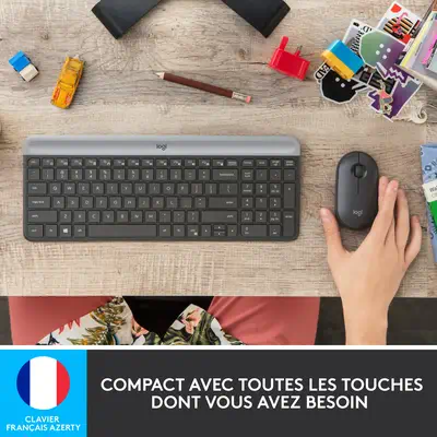 Logitech 920-009190 clavier Souris incluse Universel RF sans Logitech - visuel 1 - hello RSE - UNE LONGÉVITÉ À TOUTE ÉPREUVE