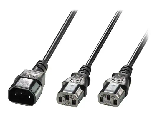 LINDY 2m IEC C14 to 2x IEC C13 Y Extension Cable - Lindy - Câble divers - visuel 2