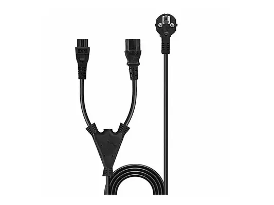 LINDY 2m Schuko to 1x IEC C13 and 1x IEC C5 Y-Power - Lindy - Câble divers - visuel 1