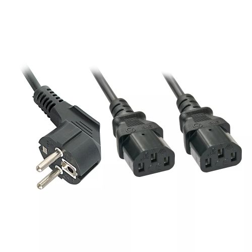 Revendeur officiel LINDY 2m Schuko to 2x IEC C13 Y-Cable