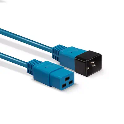 LINDY 1m IEC C19 to C20 Extension Cable Blue - Lindy - Câble divers - visuel 3