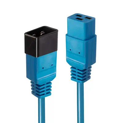 LINDY 1m IEC C19 to C20 Extension Cable Blue - Lindy - Câble divers - visuel 1