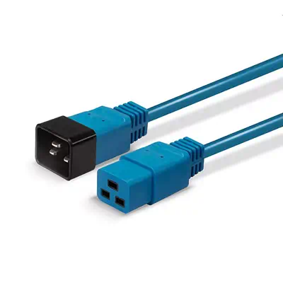 LINDY 1m IEC C19 to C20 Extension Cable Blue - Lindy - Câble divers - visuel 5