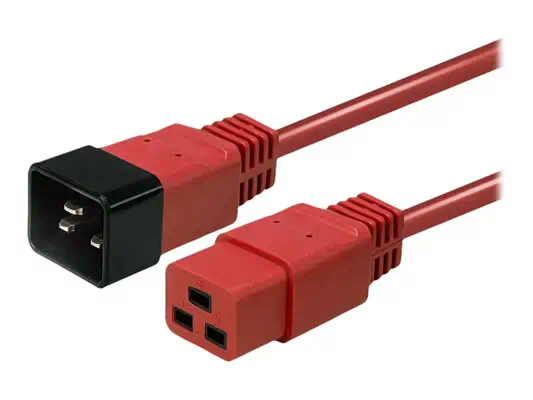 LINDY 1m IEC C19 to C20 Extension Cable Red - Lindy - Câble divers - visuel 2