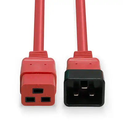 LINDY 1m IEC C19 to C20 Extension Cable Red - Lindy - Câble divers - visuel 4