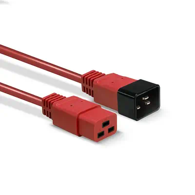 LINDY 1m IEC C19 to C20 Extension Cable Red - Lindy - Câble divers - visuel 3