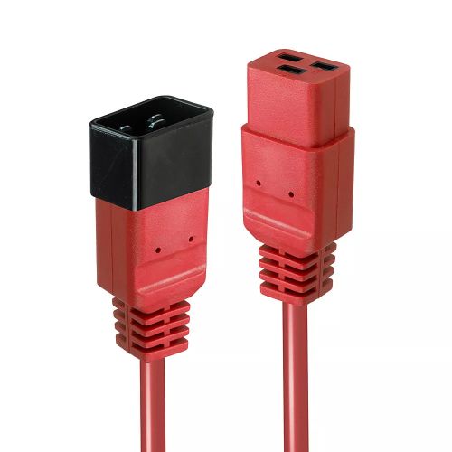 Achat LINDY 1m IEC C19 to C20 Extension Cable Red - 4002888301237