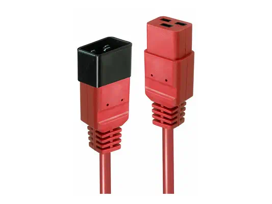 LINDY 1m IEC C19 to C20 Extension Cable Red - Lindy - Câble divers - visuel 1