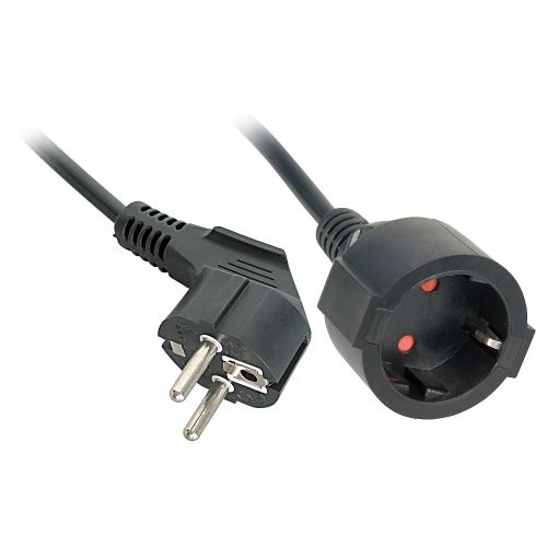 Vente LINDY 3m Schuko Extension Cable Colour: Black au meilleur prix