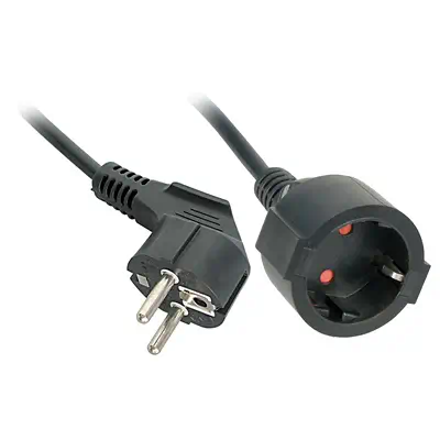 LINDY 5m Schuko Extension Cable Colour: Black - Lindy - Câble divers - visuel 1