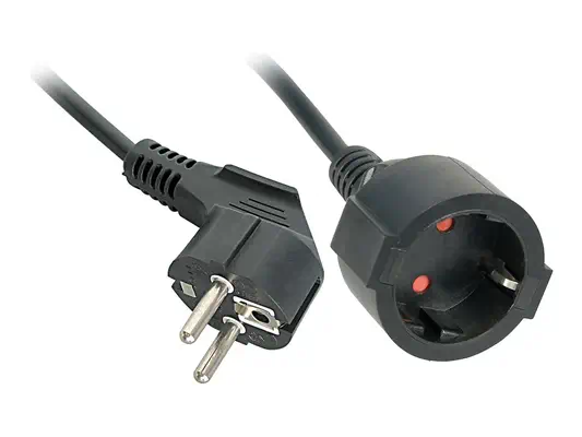 LINDY 5m Schuko Extension Cable Colour: Black - Lindy - Câble divers - visuel 1