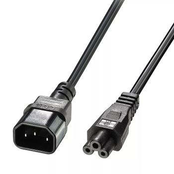 Revendeur officiel Câble divers LINDY IEC C14 to C5 Ext Cable IEC C14 to C5 Cloverleaf 3m