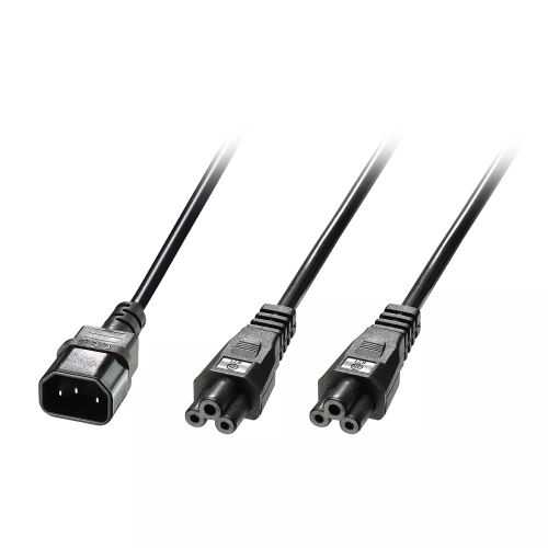 Vente Câble divers LINDY 2.5m IEC C14 to 2xIEC C5 Splitter Extension Cable sur hello RSE