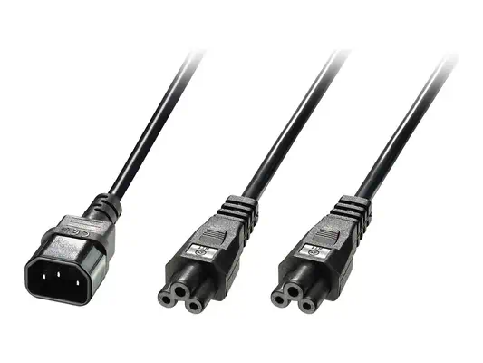LINDY 2.5m IEC C14 to 2xIEC C5 Splitter Extension Cable - Lindy - Câble divers - visuel 2