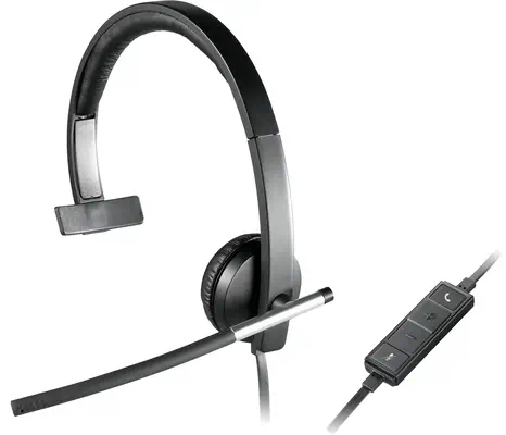 Logitech 981-000514 casque Avec fil Arceau Bureau/Centre d'appels USB Type-A Noir, Argent - Casque Micro - visuel 2