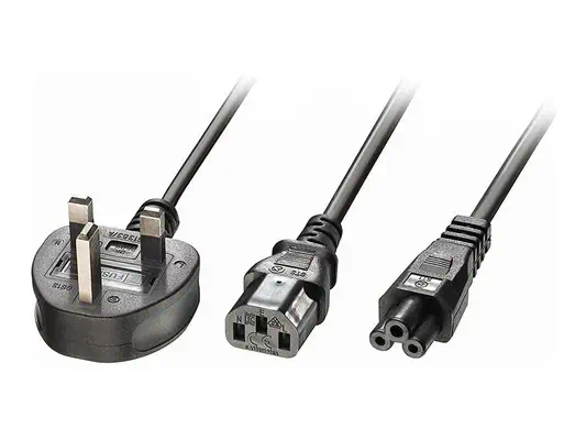 LINDY 2.5m UK 3 Pin Plug to 1x C13 & 1x C5 - Lindy - Câble divers - visuel 1