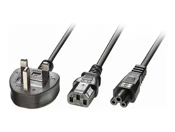 LINDY 2.5m UK 3 Pin Plug to 1x C13 & 1x C5 achat