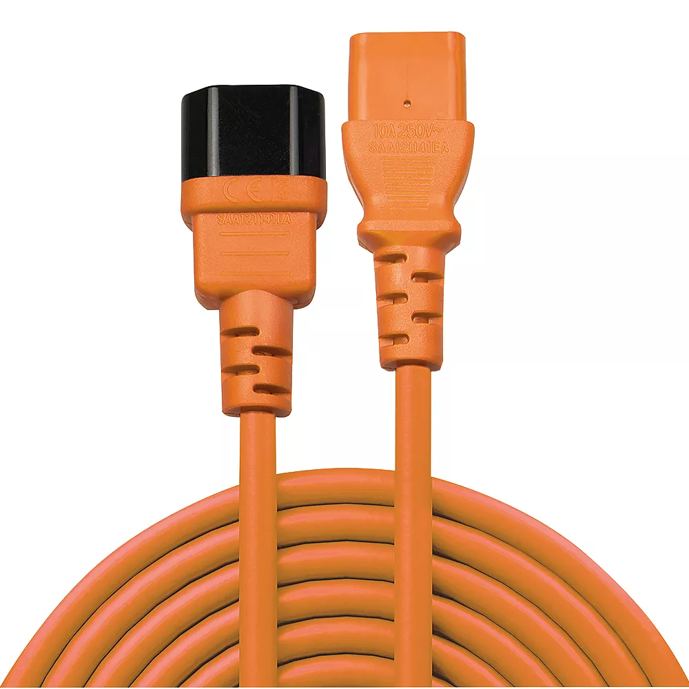 Vente LINDY 0.5m IEC Extension Lead. Orange Lindy au meilleur prix - visuel 2