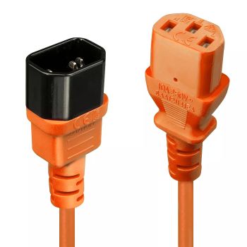 Revendeur officiel Câble divers LINDY 1m IEC Extension Lead. Orange