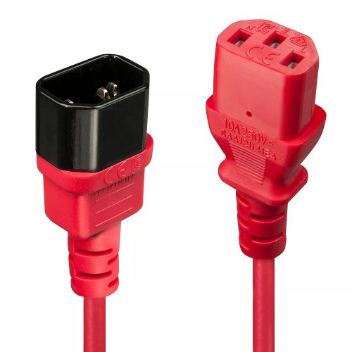 Achat LINDY 0.5m IEC Extension Lead Red - 4002888304764