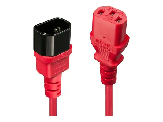 LINDY 0.5m IEC Extension Lead Red - Lindy - Câble divers - visuel 2