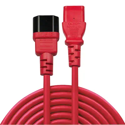 LINDY 1m IEC Extension Lead Red - Lindy - Câble divers - visuel 1