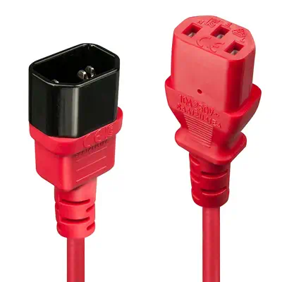 Achat LINDY 2m IEC Extension Lead Red sur hello RSE - visuel 3