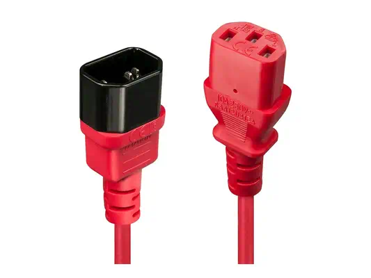 LINDY 2m IEC Extension Lead Red - Lindy - Câble divers - visuel 1