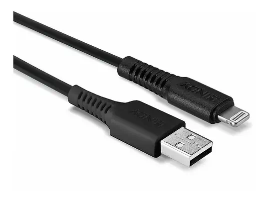 LINDY 0.5m USB to Lightning Cable black Charge and sync - Lindy - Câble USB - visuel 3