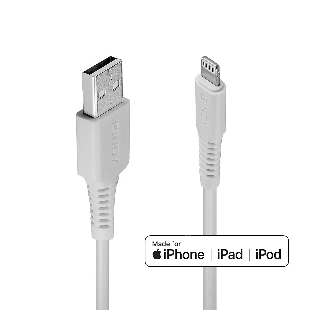 Vente LINDY 0.5m USB to Lightning Cable white Charge Lindy au meilleur prix - visuel 6