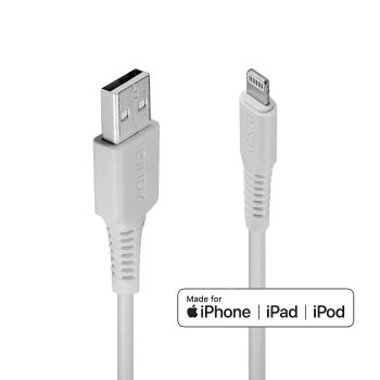 Revendeur officiel LINDY 0.5m USB to Lightning Cable white Charge and sync Cable for