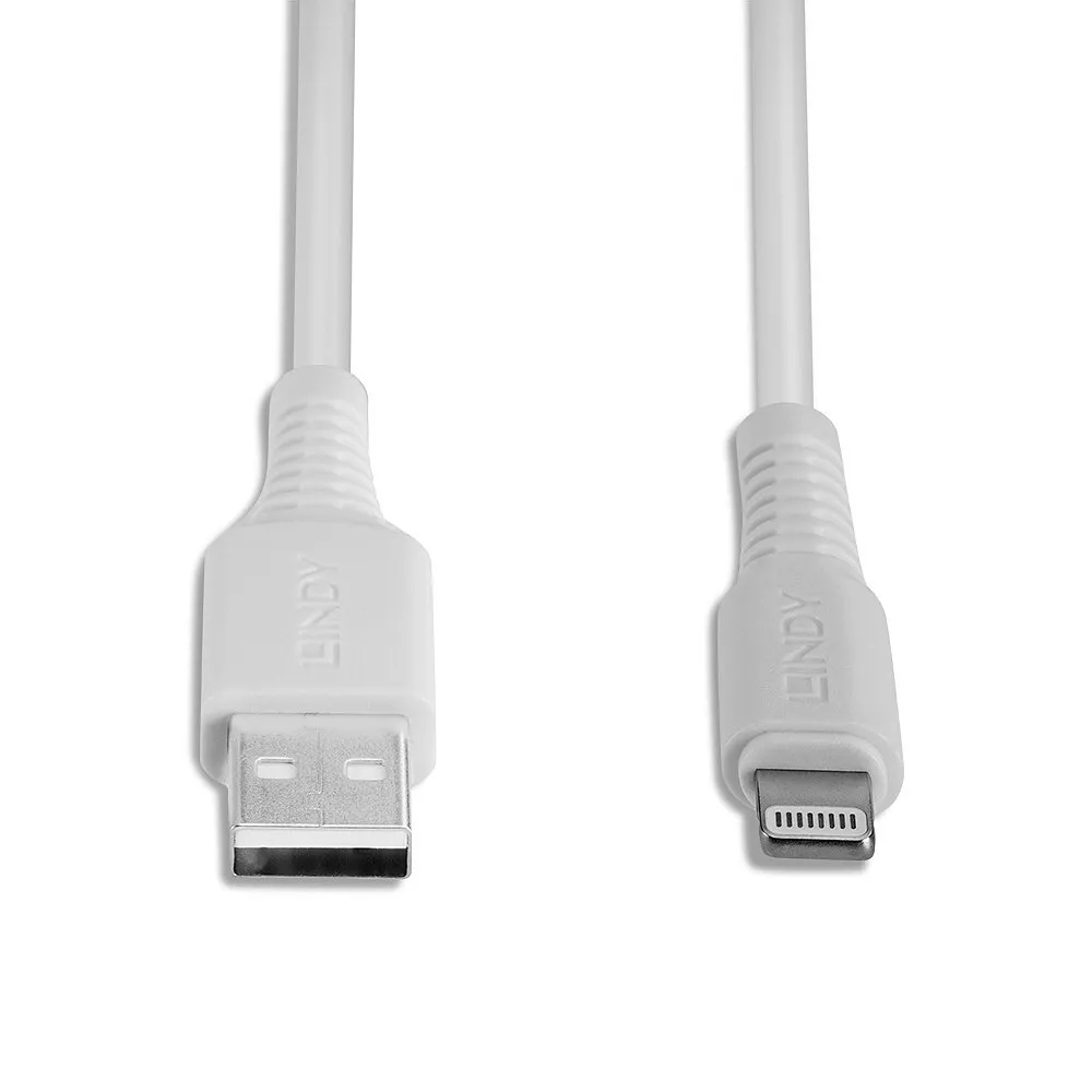 Vente LINDY 0.5m USB to Lightning Cable white Charge Lindy au meilleur prix - visuel 4