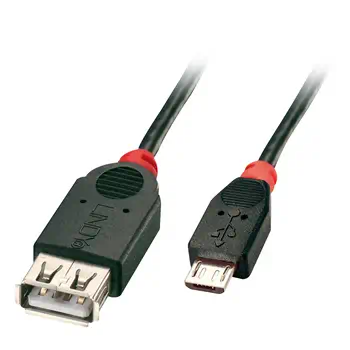 Revendeur officiel Câble USB LINDY USB 2.0 Cable Type Micro-B/A OTG 0.5m Micro-B plug
