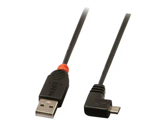 LINDY USB 2.0 Type A/Micro-B 90 0.5m Mini-B plug right - Lindy - Câble USB - visuel 1
