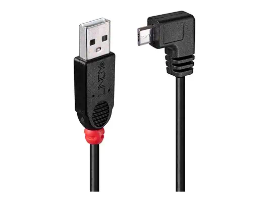 LINDY USB 2.0 Type A/Micro-B 90 2m Mini-B plug right angled - Lindy - Câble USB - visuel 2
