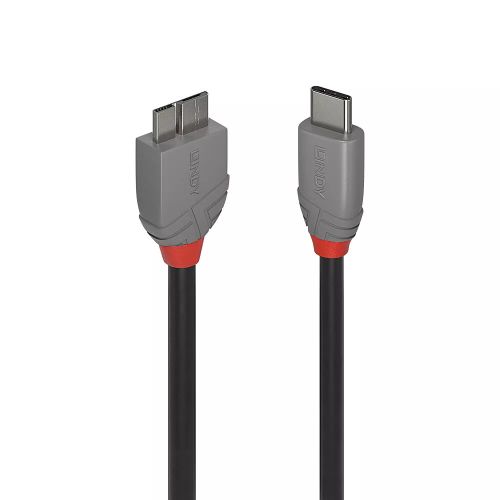 Revendeur officiel Câble USB LINDY 0.5m USB 3.2 Type C to Micro-B Cable Anthra Line