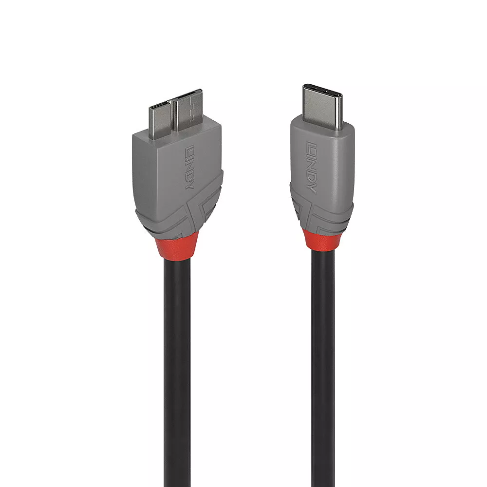 Achat Câble USB LINDY 1m USB 3.2 Type C to Micro-B Cable Anthra Line