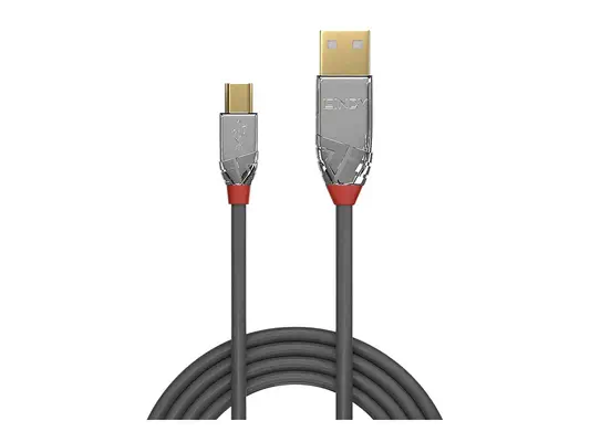 LINDY 2m USB 2.0 Type A/Mini-B Cable Cromo Line - Lindy - Câble USB - visuel 2