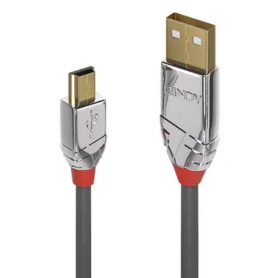Achat Câble USB LINDY 5m USB 2.0 Type A/Mini-B Cable Cromo Line