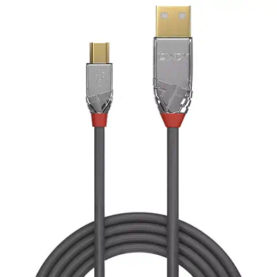 LINDY 7.5m USB 2.0 Type A to Mini-B Cable Cromo Line USB - Lindy - Câble USB - visuel 2