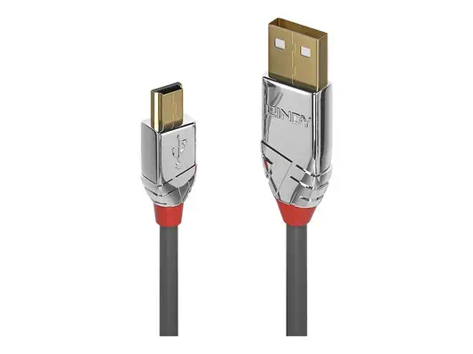 LINDY 7.5m USB 2.0 Type A to Mini-B Cable Cromo Line USB - Lindy - Câble USB - visuel 2