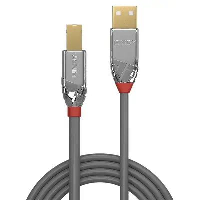 LINDY 3m USB 2.0 Type A/B Cable Cromo Line 480Mbit/s - Lindy - Câble USB - visuel 2