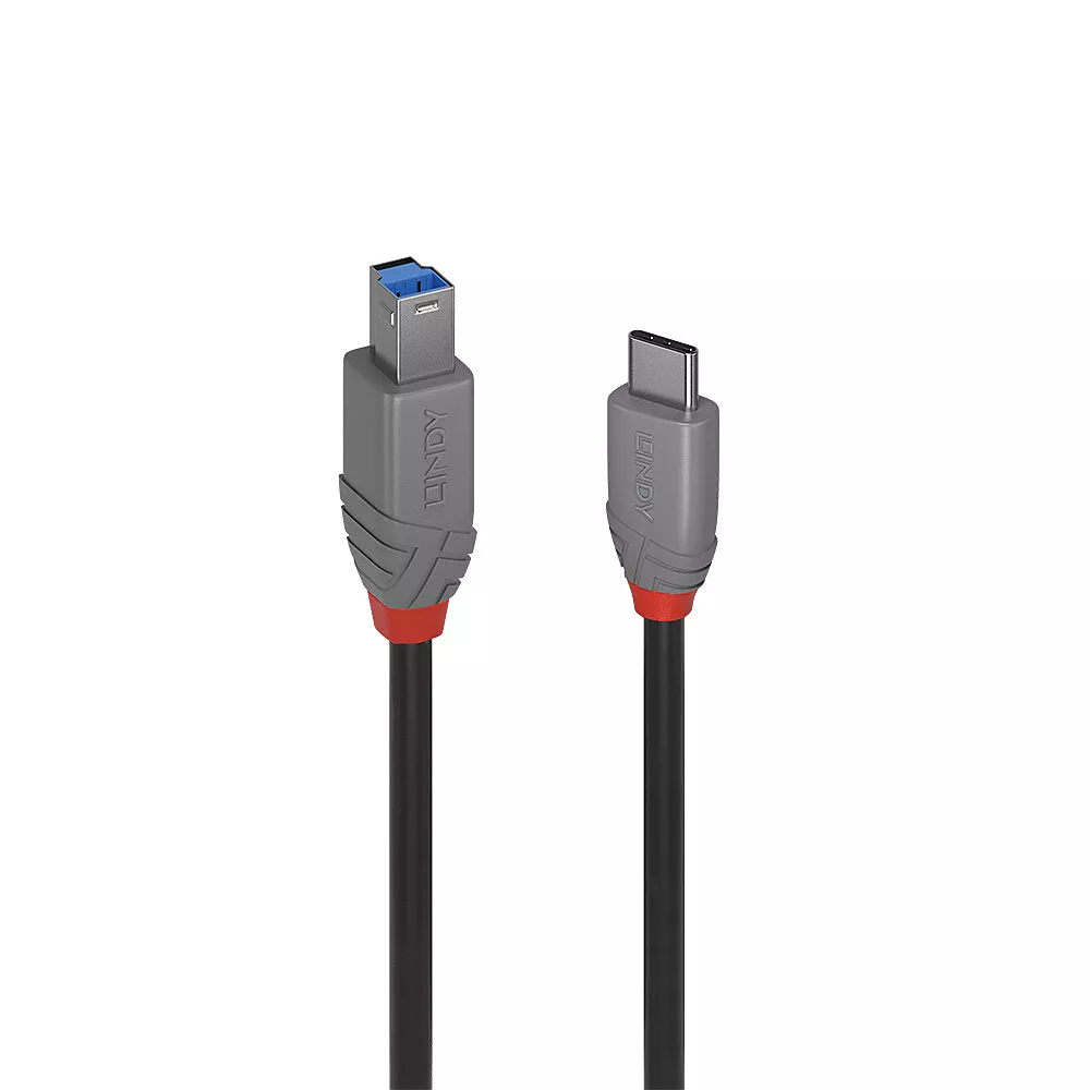 Revendeur officiel LINDY 0.5m USB 3.2 Type C to B Cable Anthra Line