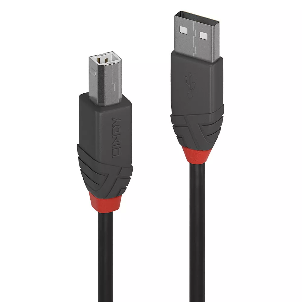 Revendeur officiel LINDY Câble USB 2.0 type A vers B Anthra Line 0.5m