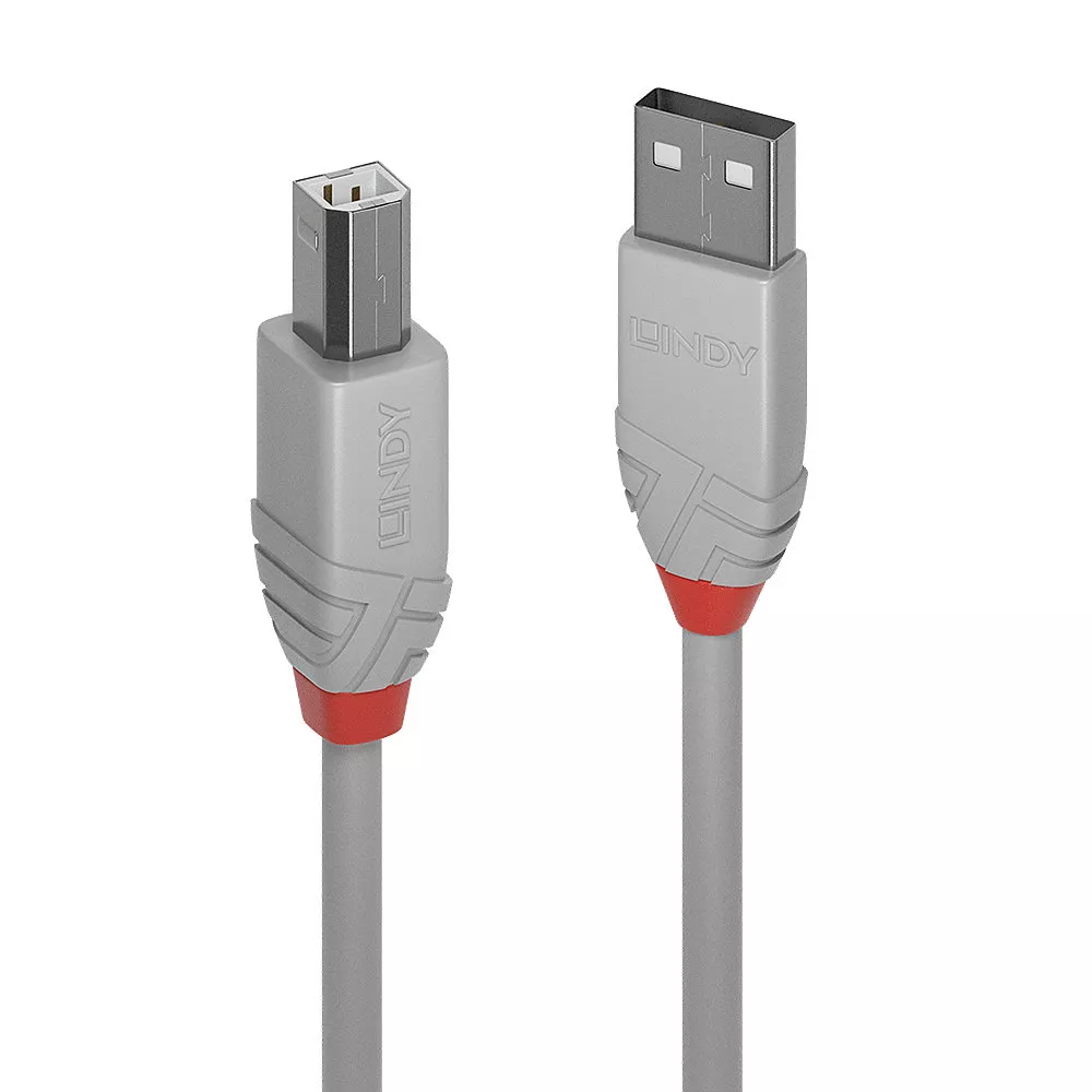 Vente LINDY 0.5m USB 2.0 Type A to B Cable Anthra Line USB au meilleur prix